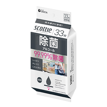【クレシア】スコッティ ウェットティシュー除菌　アルコール ３３枚