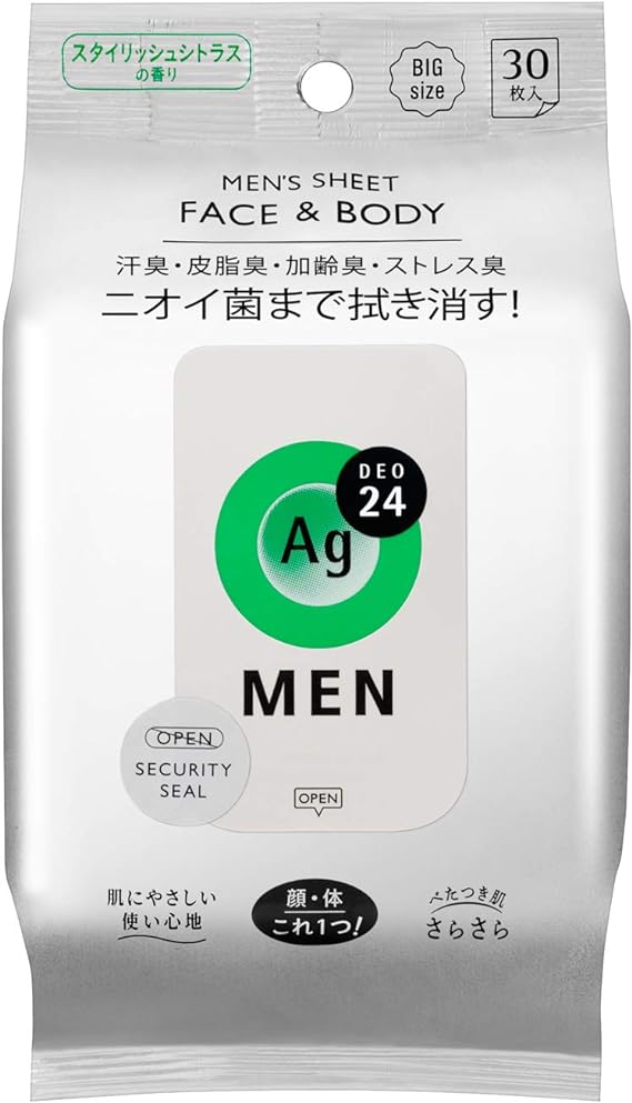 エージー２４メン　メンズシート　フェイス＆ボディ　シトラス　３０枚