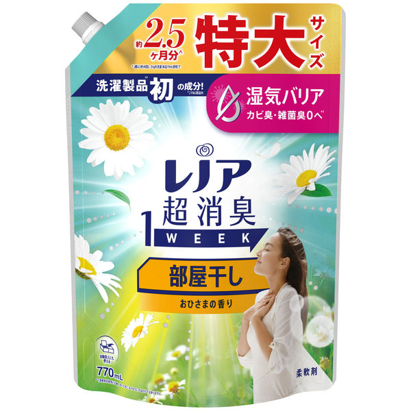 レノア超消臭１ｗｅｅｋ部屋干しおひさまの香りつめかえ用特大サイズ　７７０ｍｌ