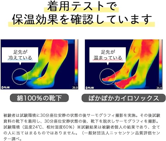 着用テストで保温効果を確認しています。